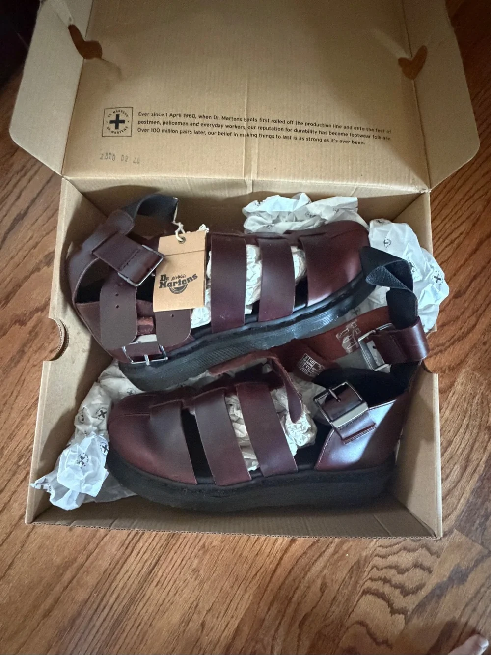 Dr. Martens Men’s Burgundy Leather Fisherman Sandals